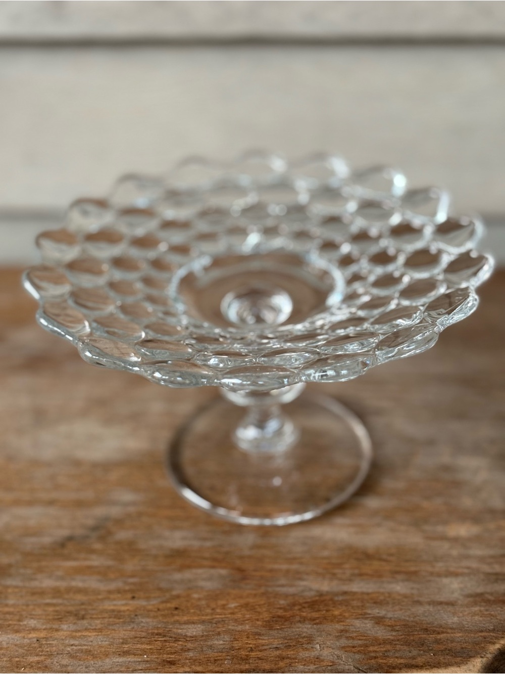 VTG “Thousand Eye" pattern by Westmoreland Glass Pedestal Compote